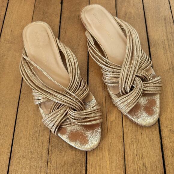 Loeffler Randall Gold Metallic Strappy Knotted Sandals 8.5 - Picture 2 of 7